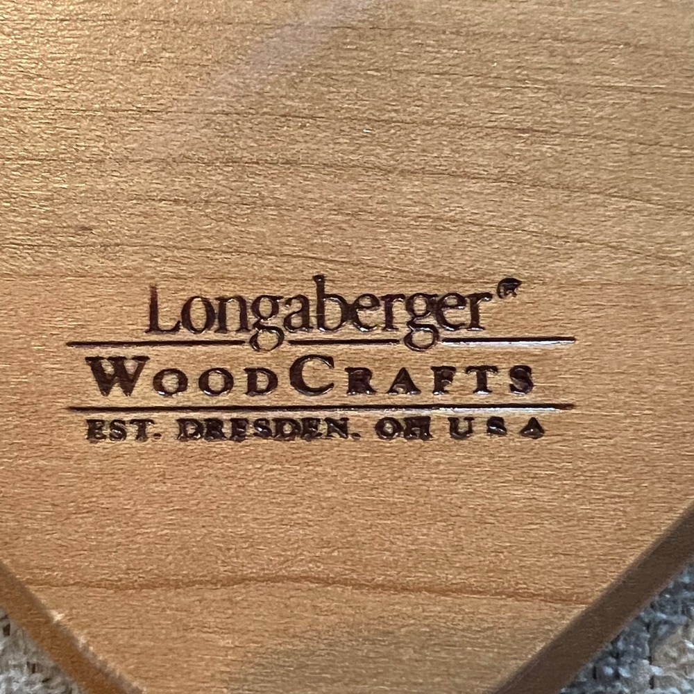 Longaberger WoodCrafts Fan Shaped Basket Lid Wood Dresden OH USA 8.25x6.5